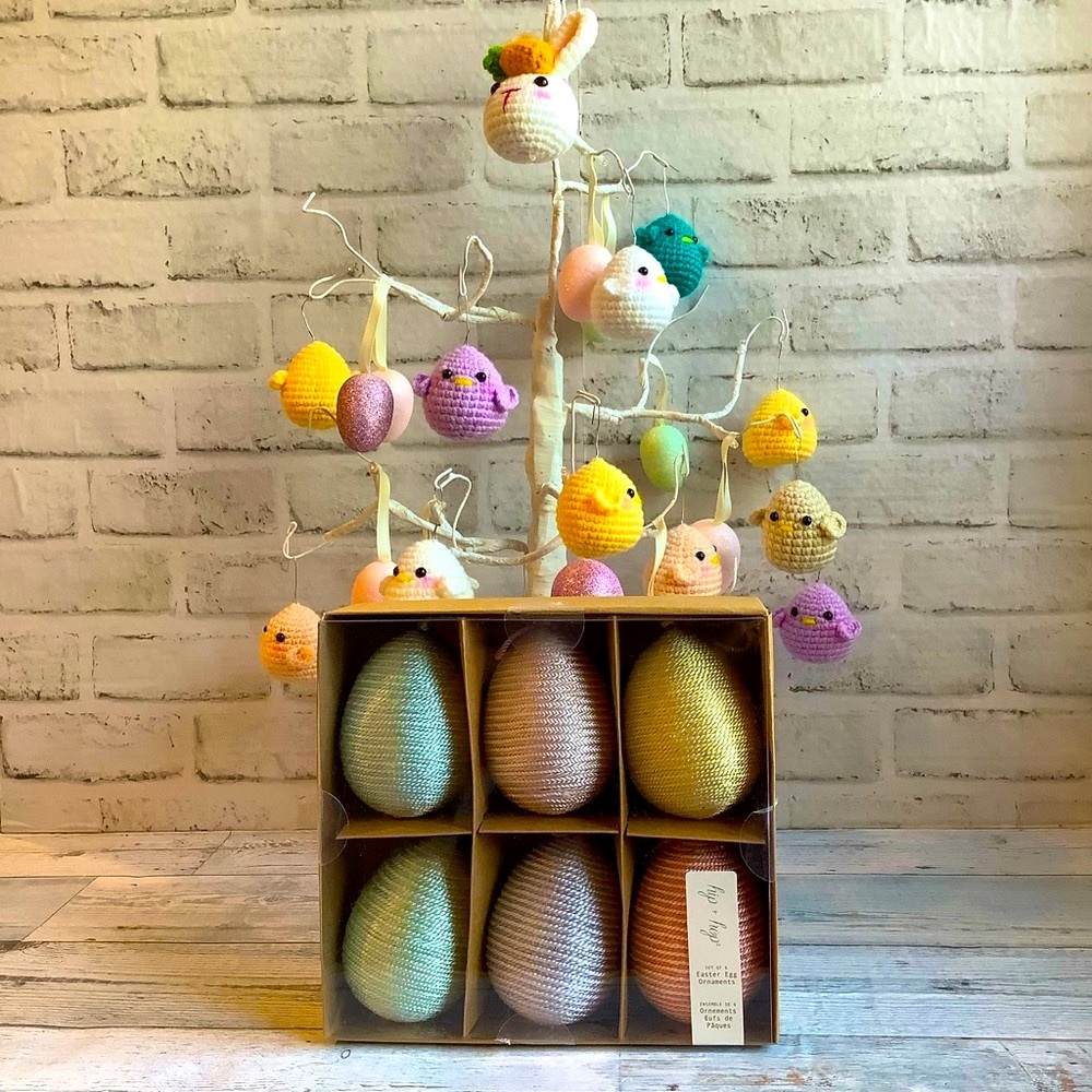 Hip & Hop Set of 6 Pastel Egg Ornaments